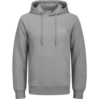 JACK&JONES JJECORP LOGO SWEAT HOOD NOOS Heren Trui - Ultimate Grey Small Print