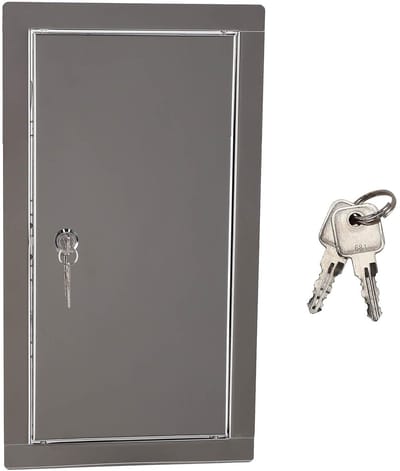 KOTARBAU® Inspectieklep, Inspectiedeur, Roestvrij Staal, 20x40 cm, Zilver, Toegangspaneel, Inspectieluik met Slot, en 2 Sleutels, Revisiedeur, voor Binnen en Buiten
