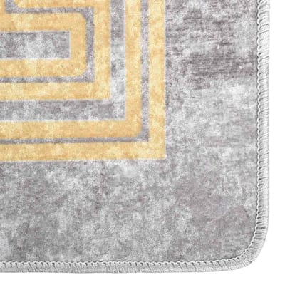 vidaXL - Vloerkleed - wasbaar - 160x230 - cm - grijs