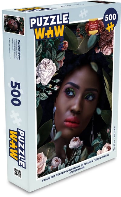 Puzzel Vrouw - Bloemen - Make up - Legpuzzel - Puzzel 500 stukjes