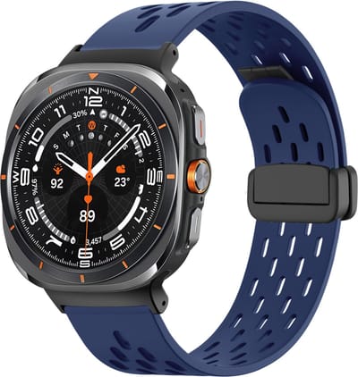 Bandz D-Buckle Sport Band ‘Air’ – Geschikt voor Samsung Galaxy Watch Ultra 2 (2026) / Ultra (2024/2025) – Donkerblauw