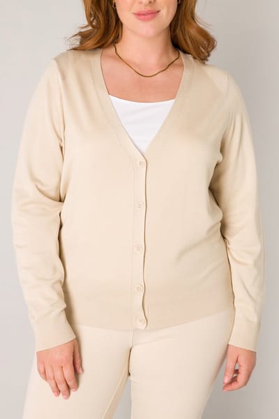 BASE LEVEL CURVY Yvonne Vest - Light Beige - maat X-0(44)