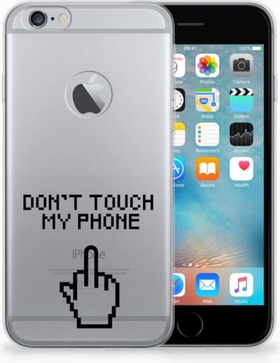 Apple iPhone 6 Plus | 6s Plus Silicone-hoesje Finger Don't Touch My Phone