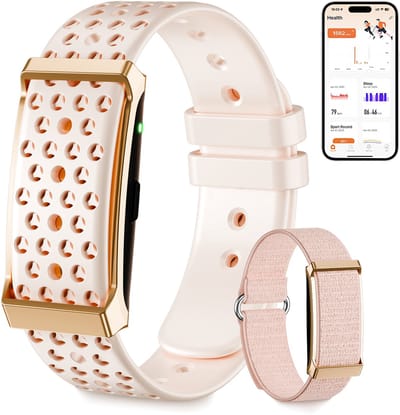 Lichtgewicht fitnessarmband voor 24/7 gezondheidsmonitoring, meer dan 120 sportmodi en slaapanalyse — 1 ATM waterdichte activity tracker met meldingen — roze