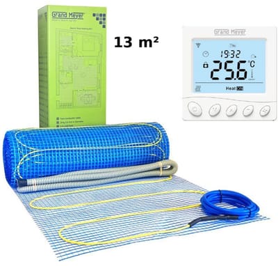 Elektrische vloerverwarmingsset 13 m², 170 W/m² + W350 Thermostaat, Grand Meyer