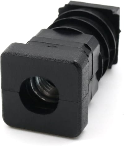 Dailygoody - Schroefdraadstop vierkante buisstoppen - 20 x 20 mm - Hoogwaardig en robuust - Zwart - Voor wanddikte 1,5-2 mm - Geschikt voor vierkante ...