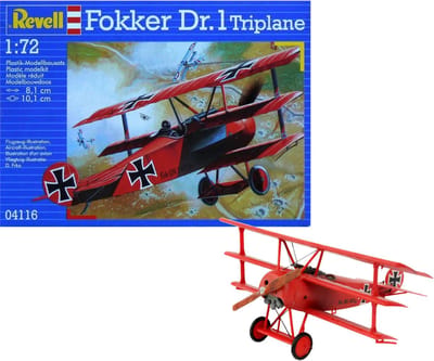Revell Modelbouwpakket Vliegtuigen - 04116 Fokker Dr.I Triplane WWI - Duits Jachtvliegtuig Plastic - 1:72 - Modelbouw