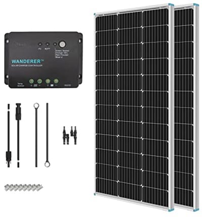 200W Zonne-installatie voor Eilandinstallatie - Compleet Zonnepaneel Set met Laadregelaar en Kabels