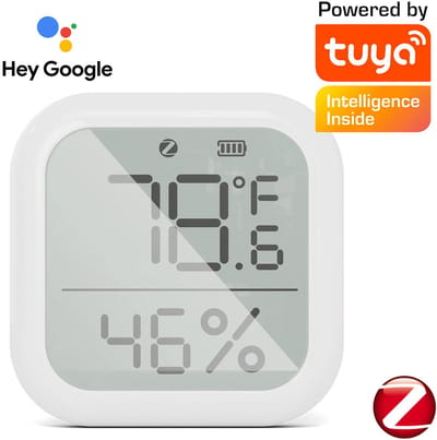 Moes Tuya temperatuur sensor | Zigbee | meet temperatuur en vocht | LCD scherm | vierkant design | batterij | werkt met Tuya Smart en SmartLife | Zigbee hub nodig