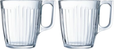 Luminarc Theeglazen Leeds - 12x - transparant bewerkt glas - 8 x 9 cm - 250 ml