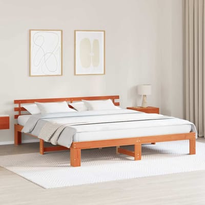 vidaXL - Bedframe - Wasbruin - 200 - x - 200 - cm - Massief - grenenhout