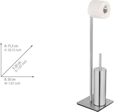 Goodivery ® Stijlvolle Vrijstaande Toiletset met Roestvrijstalen Borstelhouder