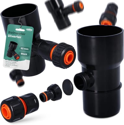 Regenwater Collector - Goot Verzamelaar - Water Besparen - Automatische Werking - 69 mm - Zwart