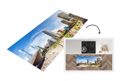 Keukenloper - Loper keuken - Rotterdam - Centraal - Panorama - 120x50 cm - Keukenloper vinyl