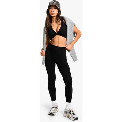 boohoo Dames Petite Premium Active Legging met hoge taille | Zwart | Maat: 8R