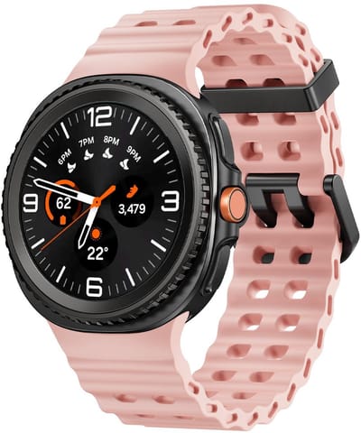 Siliconen bandje - geschikt voor Samsung Galaxy Watch 8 (40mm) / Galaxy Watch 8 (44mm) / Galaxy Watch 8 Classic - ocean stijl met gesp - roze