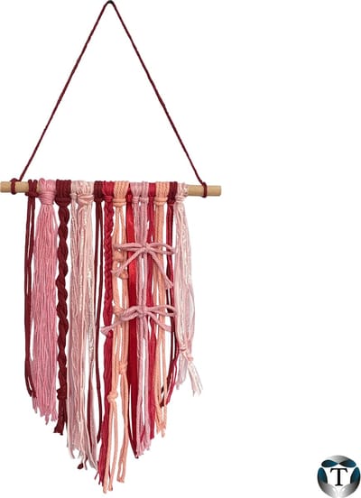 Luxe Macramé Wandkleed | VALENTIJN | Uniek | 45 CM X 20 CM | 100% Handgemaakt | Wandhanger | Hoogwaardige kwaliteit | Macramé | Wandtapijten | Woondecoratie | Wandkleed | 100% katoen | TheOldOmen |
