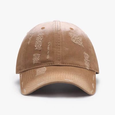 Casquette de baseball rétro old school avec trous déchirés pour montrer le visage, petit haut doux, pour hommes et femmes, personnalité de niche, couleur dégradée, protection solaire, casquette de baseball tendance Adjustable