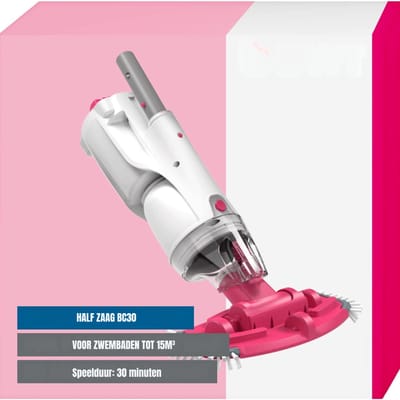 RWB® Zwembadstofzuiger Elektrisch - Elektrische Zwembadstofzuiger - Zwembadstofzuiger - Wit en Roze - 49 x 20 x 20 cm
