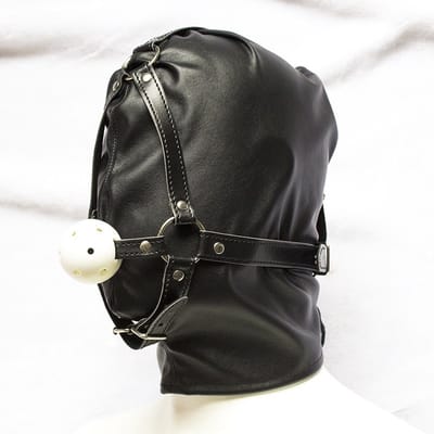 Nooitmeersaai - Bondage hoofdmasker met ball gag