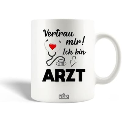 Mug en Céramique Vertrau mir ich bin Arzt