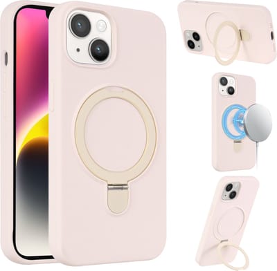 Multimedia & Accessoires Magsafe TPU Siliconen Backcover Case Hoesje met Stand geschikt voor Apple iPhone 15 – Roze - Telefoonhoesje – met Stand – met MagSafe