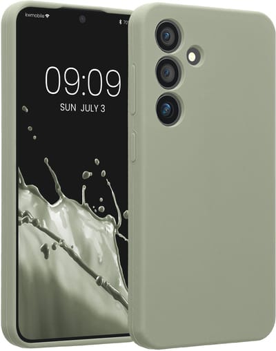 kwmobile telefoonhoesje geschikt voor Samsung Galaxy S24 - TPU backcover met siliconen coating - Smartphone case in grijsgroen