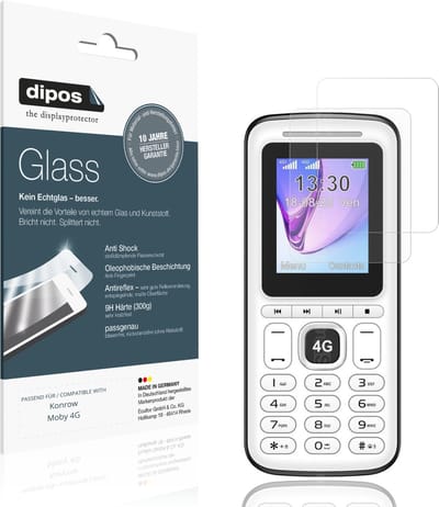 dipos – 2x Matte Pantserfolie geschikt voor Konrow Moby 4G | 9H Screenprotector