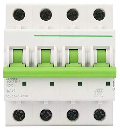 4-polige C-type miniatuurstroomonderbreker met 6KA beveiliging