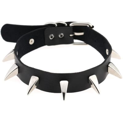 Nieuwe Goth Punk Spike Rivet Choker Halsband Voor Vrouwen Steampunk Pentagram Ketting Emo Nekband Cosplay Chocker Gothic Accessoires black