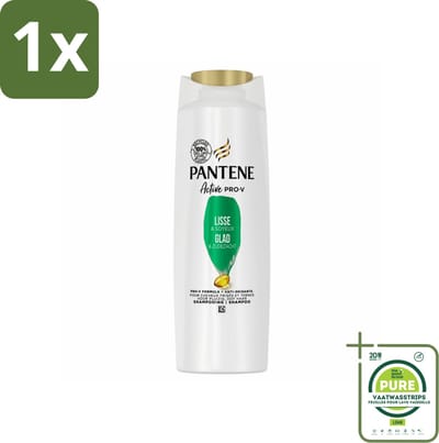 1 x Pantene - Shampoo - Glad & Zijdezacht - Voedt en Versterkt - Voor Pluizig Haar - 225 ml - Pantene Shampoo - Pluizig Haar - Zijdezacht Haar - Voeding Haar - Versterking Haar
