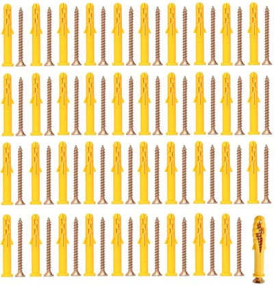 Dailygoods- Muurpluggen 80 Stuks - Bevestigingsmaterialen - Zelftappende Schroeven - Kunststof - Sterk en Duurzaam - Ideaal voor TV Beugels - Bevestigingsmateriaal