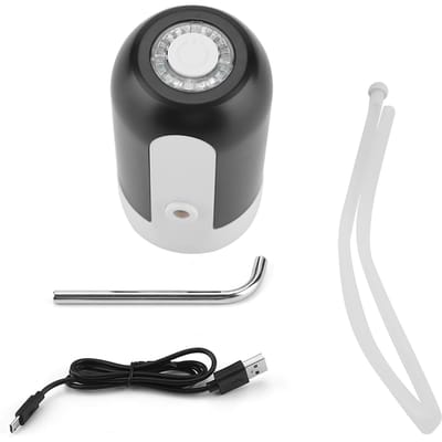 Pompe à eau embouteillée à lumière LED portable, distributeur rechargeable par USB pour la maison et le bureau (Noir) noir