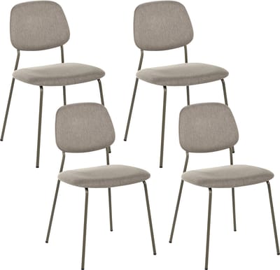 RILEY - Set van 4 eetkamerstoelen - Taupe - Polyester