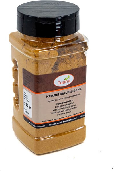 Tuana Kruiden - Kerrie Maleisisch - Strooibus 150 Gram - Tuanashop - MP-K-0025