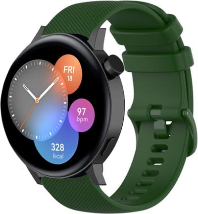 Strap-it Luxe siliconen bandje - geschikt voor Huawei Watch GT 2 42mm / GT 3 42mm / GT 3 Pro 43mm - legergroen