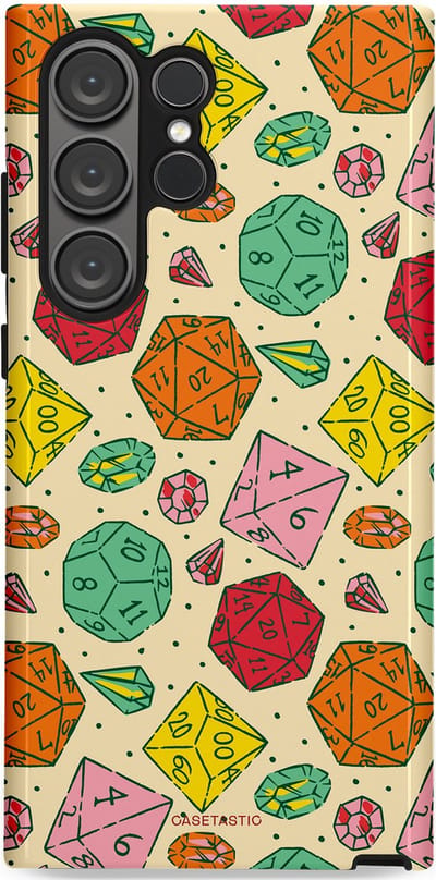 Casetastic Hoesje Geschikt voor Samsung S23 Ultra - Stijlvolle Beschermende Duo-layer Case - D20 Geluksrol