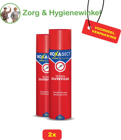 2x Roxasect Spray tegen Zilvervisjes - Ongediertebestrijding - Insectenspray - 400ml - Voordeelverpakking!