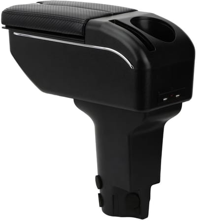 Armsteunen Compatibel met Fiat 500 2016-2024 Center Console Organizer Box Dubbele Deur Stijl Bruikbaar voor Elleboogondersteuning (Koolstofvezel Stijl)