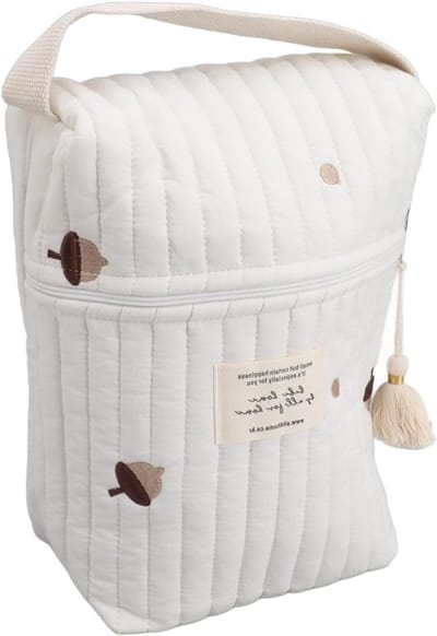 Luiertas - Kinderwagen tas - Baby benodigdheden - Gewatteerd patroon - 25 x 17 x 3 cm - Dennenappel