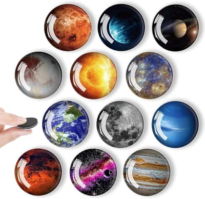 Kleurige glazen koelkastmagneten - 12 stuks, decoratieve magneten voor whiteboard en keuken, perfect cadeau voor kinderen en volwassenen