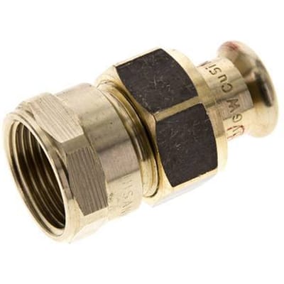 Perskoppeling wartelmoer - 15mm & Rp 3/4'' Persmof - Koperlegering Vlakke Afdichting