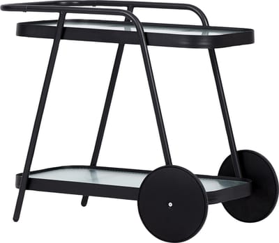 Steam trolley, zwart en heldere strepen.