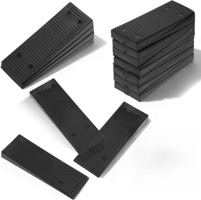 Set van 20 Zwarte Meubelafstelblokjes van Plastic 8 x 3 cm | Universele Wedges voor het Nivelleren van Meubels, Deuren en Vloeren