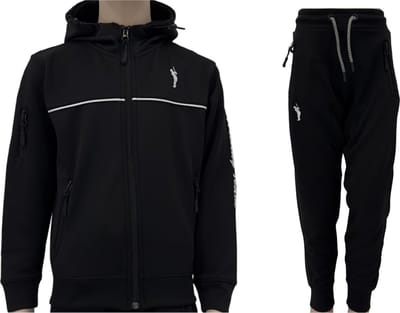 Hitman – Trainingspak Kinderen – Trainingspak Jongens – Joggingpak Jongens - Voetbal Pakje Jongens – Zwart – Maat 128 – 7 tot 8 Jaar oud