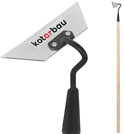 Tuinhak van metaal met houten steel - 160 mm, 95 cm - Trapeziumvormig tuingereedschap voor onkruidverwijdering en tuinverzorging