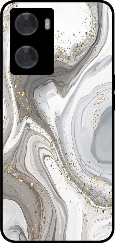 Smartphonica Telefoonhoesje Geschikt voor Oppo A57 / A57s / A77 met marmer opdruk - TPU backcover case marble design - Zilver geschikt voor Oppo A57 4G;Oppo A57s;Oppo A77