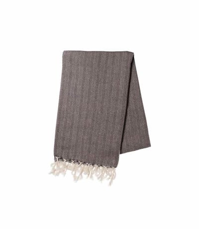Hamamdoek ZigZag Black 180x100cm - 220x170m - Strandlaken - Saunadoek - Saunalaken - Omslagdoek - Stranddoek - Reishanddoek - Plaid - Zwem Handdoek - Sneldrogende Handdoeken