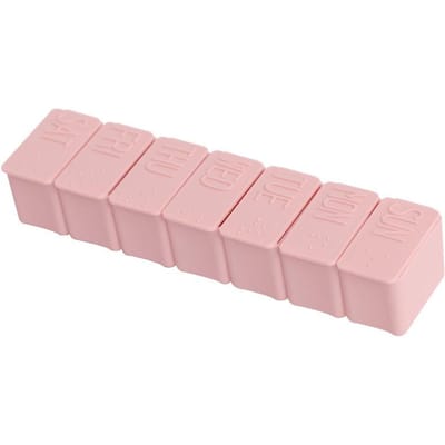 Wekelijkse pillendoos Reisgeneeskunde Opslag Pillendoosje Organisator Medicijncontainer Tabletdispenser Plastic Onafhankelijk rooster roze