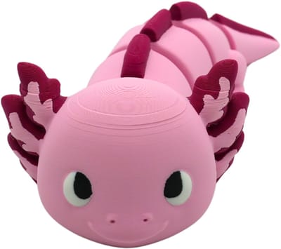 Axolotl design beeld – Decoratief beeld - Sakura Roze - 3d geprint beeld – Unieke woondecoratie - 25CM